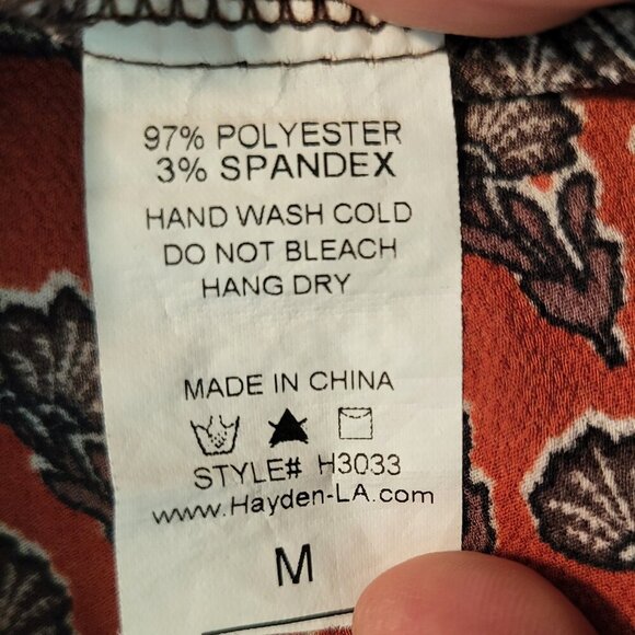 Hayden Los Angeles Multicolor Patchwork Hi Low Boho Peasant Top Size Medium - Picture 8 of 8